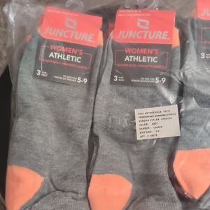 Juncture Women's Athletic Socks - Gray and Orange